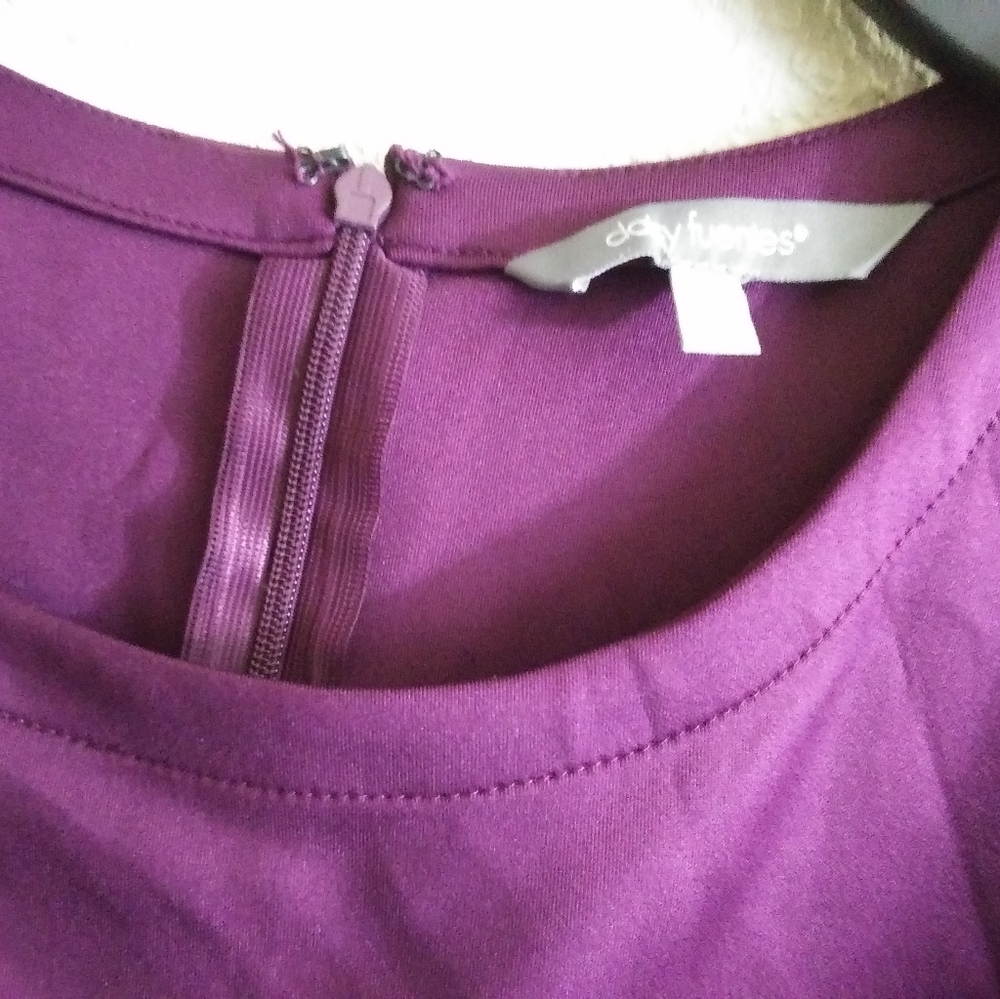 Daisy Fuentes, purple casual business dress, L - Picture 4 of 8